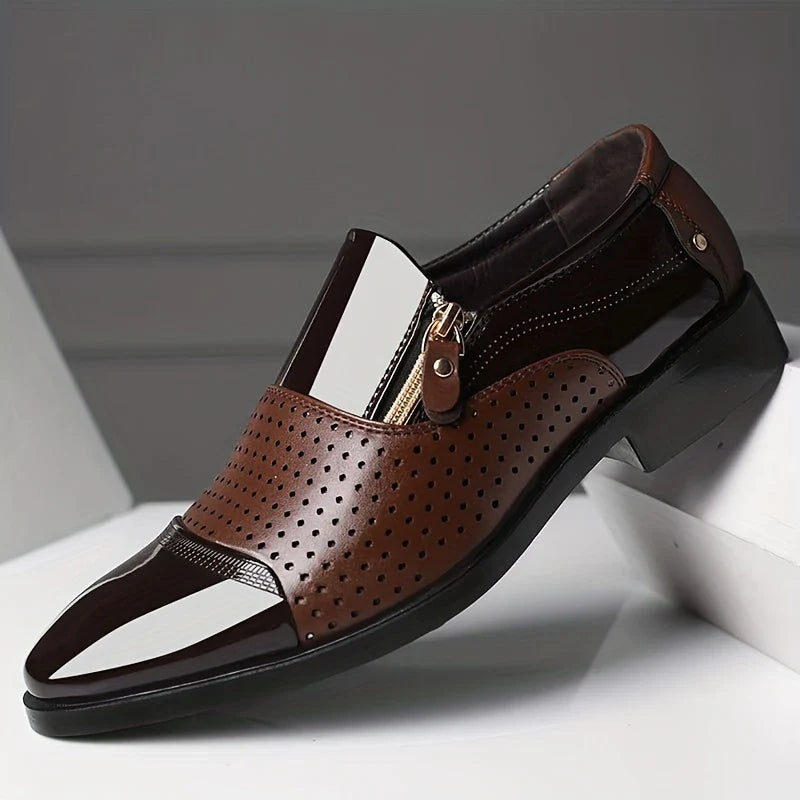 Durán | Mocasín con cremallera y doble textura