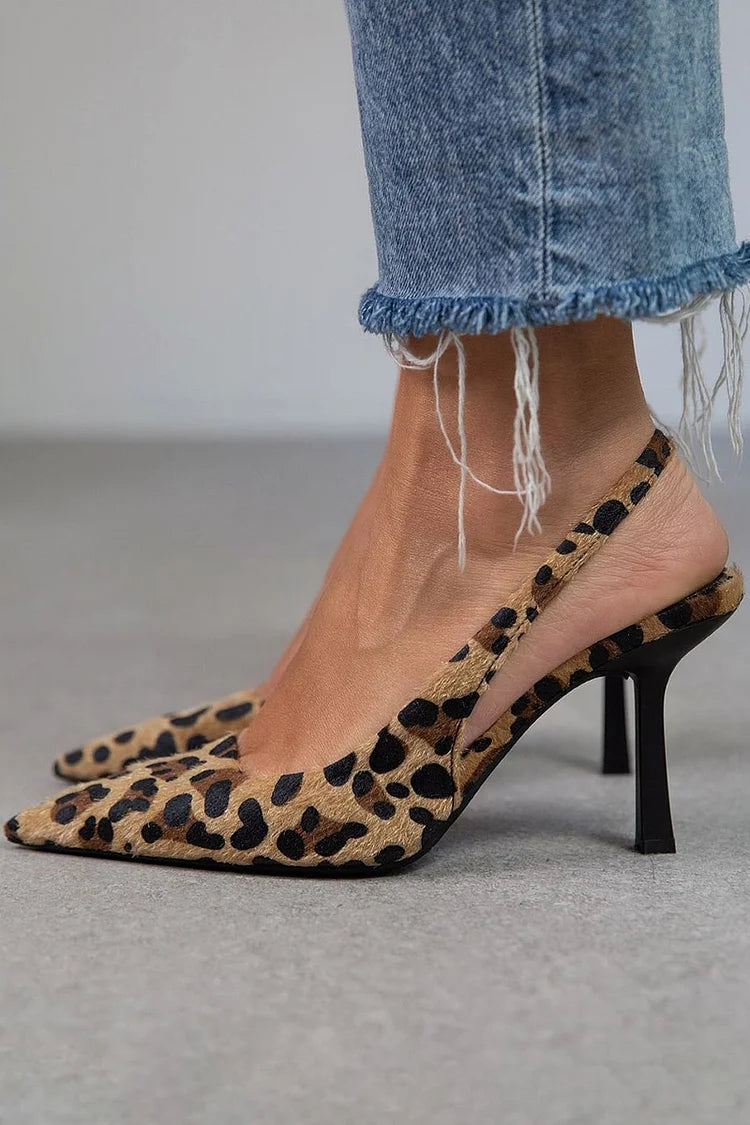 Ivon | Zapatos de tacón D’Orsay con estampado de leopardo