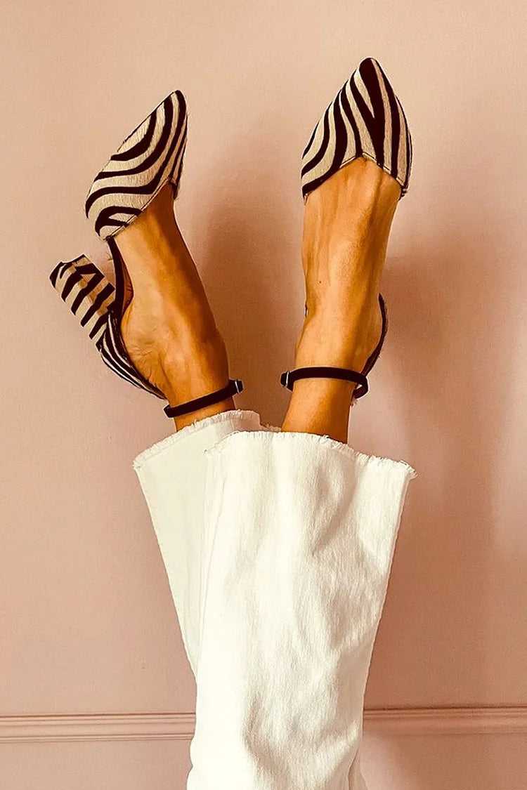 Karen | Zapatos de tacón con punta y estampado de cebra