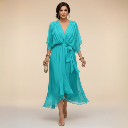 Sara™ | Vestido de Chiffon con Escote en V