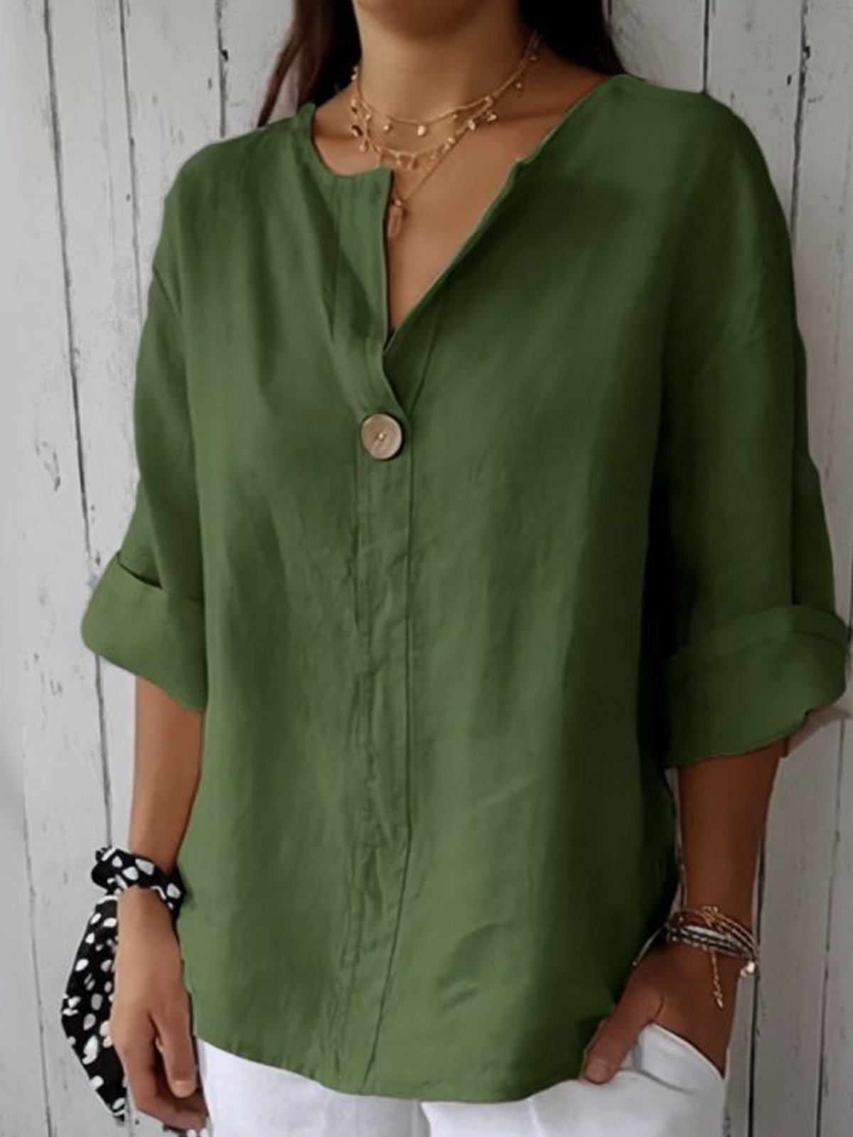 Zamma | Camisa holgada con cuello en V
