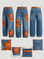 Maud | Conjunto de camisa larga y vaqueros con estampado floral