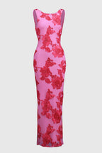 Diana | Vestido largo floral rosa