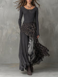 Martina | Vestido largo de estilo bohemio con estampado de leopardo