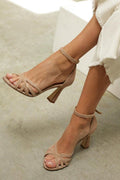 Patricia | Zapatos de tacón fino con punta redonda y diseño patchwork