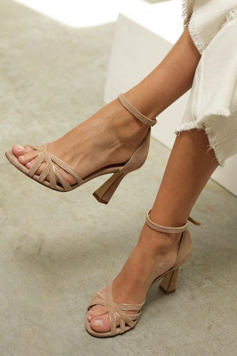 Patricia | Zapatos de tacón fino con punta redonda y diseño patchwork
