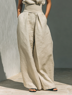 María - Conjunto de lino de estilo minimalista para mujer.