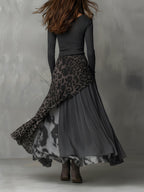 Martina | Vestido largo de estilo bohemio con estampado de leopardo