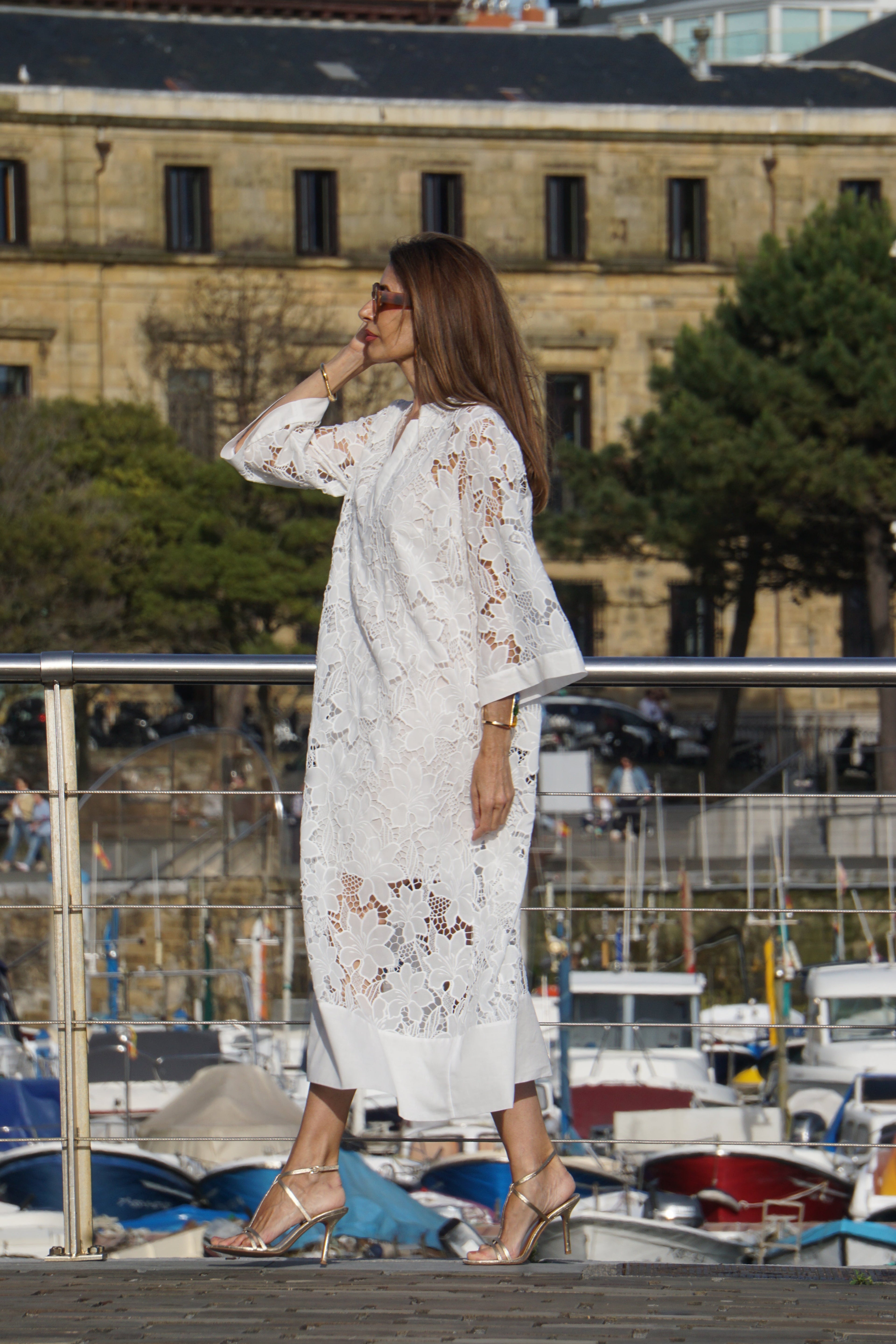 Vestido Luana de encaje blanco