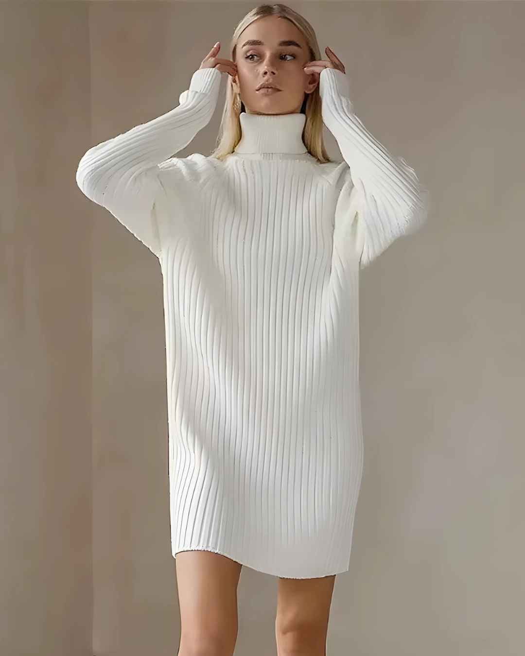 Velvet | Vestido Estilo Jersey con Cuello Alto