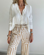 Diva Noir | Elegante conjunto de dos piezas con mangas largas para mujer