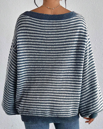 Chris | Suéter de Punto Oversize de Manga Larga con Hombros Descubiertos para Mujer