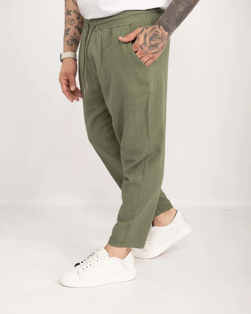 Anthony | Pantalón de Lino con Cintura Elástica Para Hombre