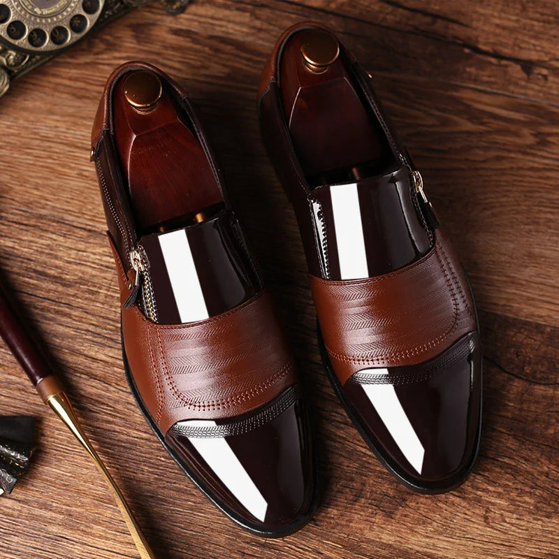 Durán | Mocasín con cremallera y doble textura