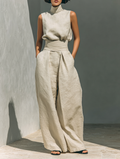 María - Conjunto de lino de estilo minimalista para mujer.