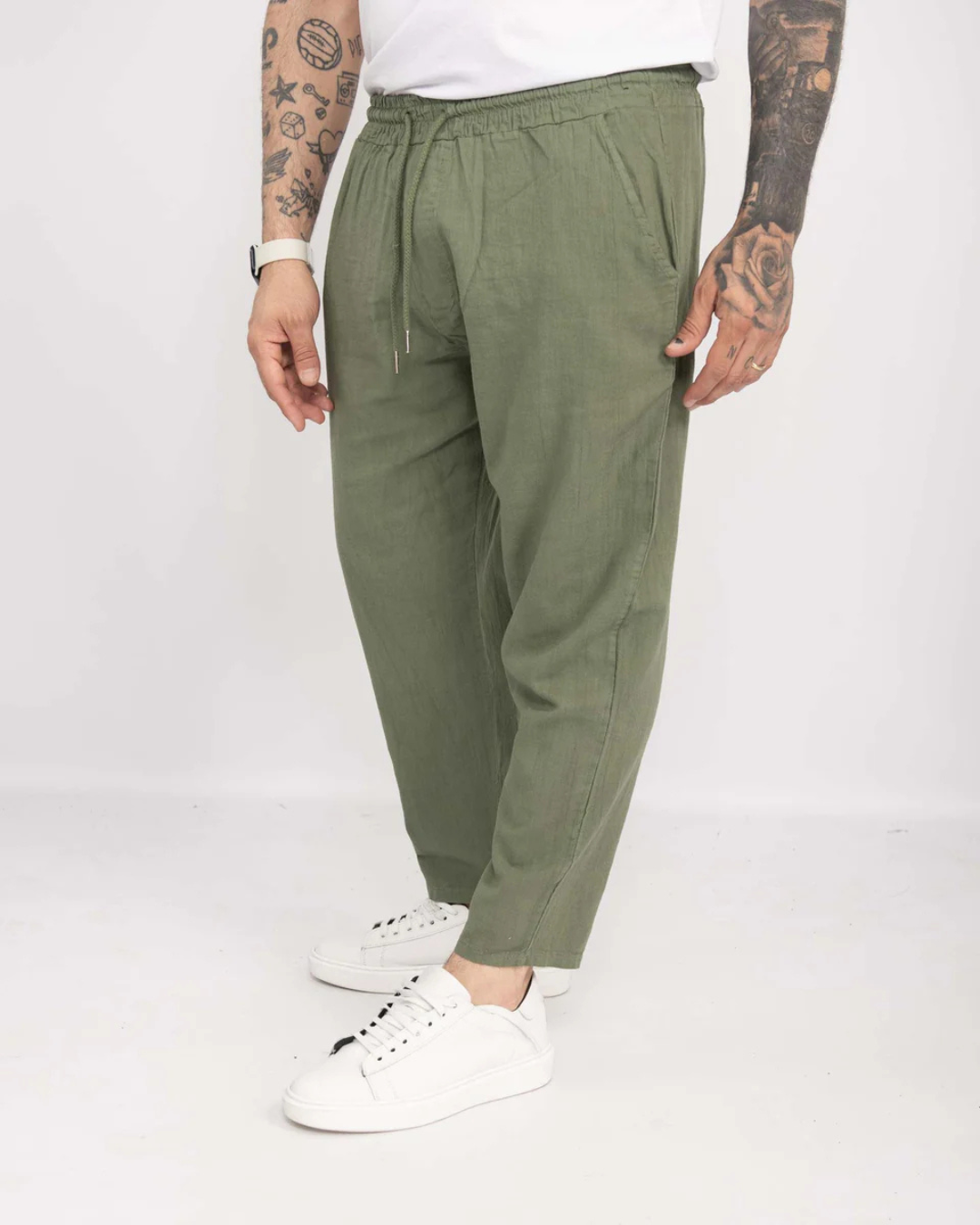 Anthony | Pantalón de Lino con Cintura Elástica Para Hombre