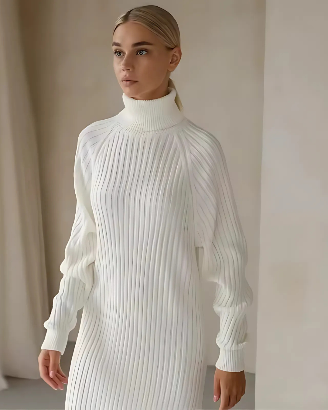 Velvet | Vestido Estilo Jersey con Cuello Alto