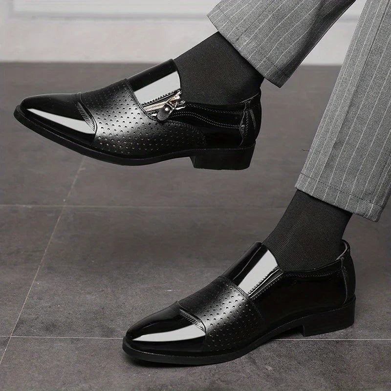 Durán | Mocasín con cremallera y doble textura