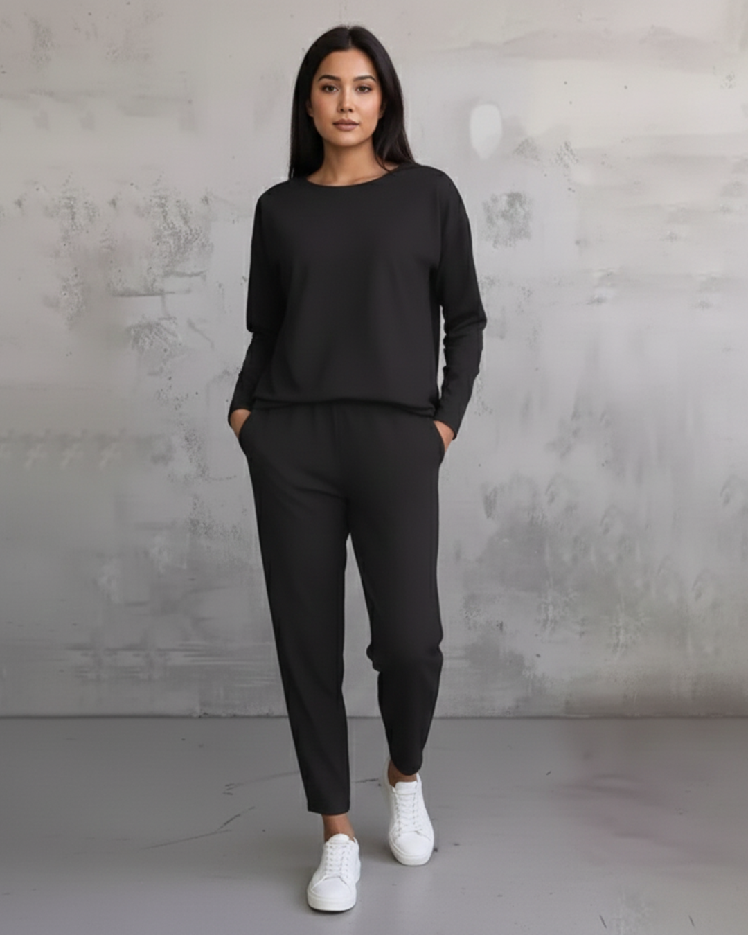 Set Ivy | Conjunto de camiseta de manga larga y pantalones informales para mujer