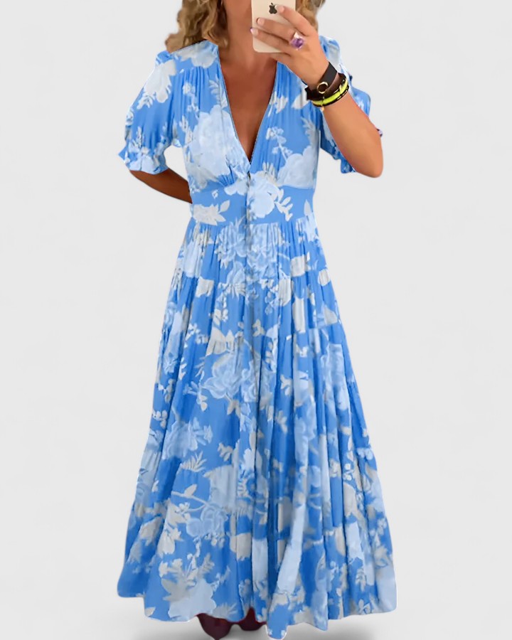 Minelda | Vestido floral con escote en V