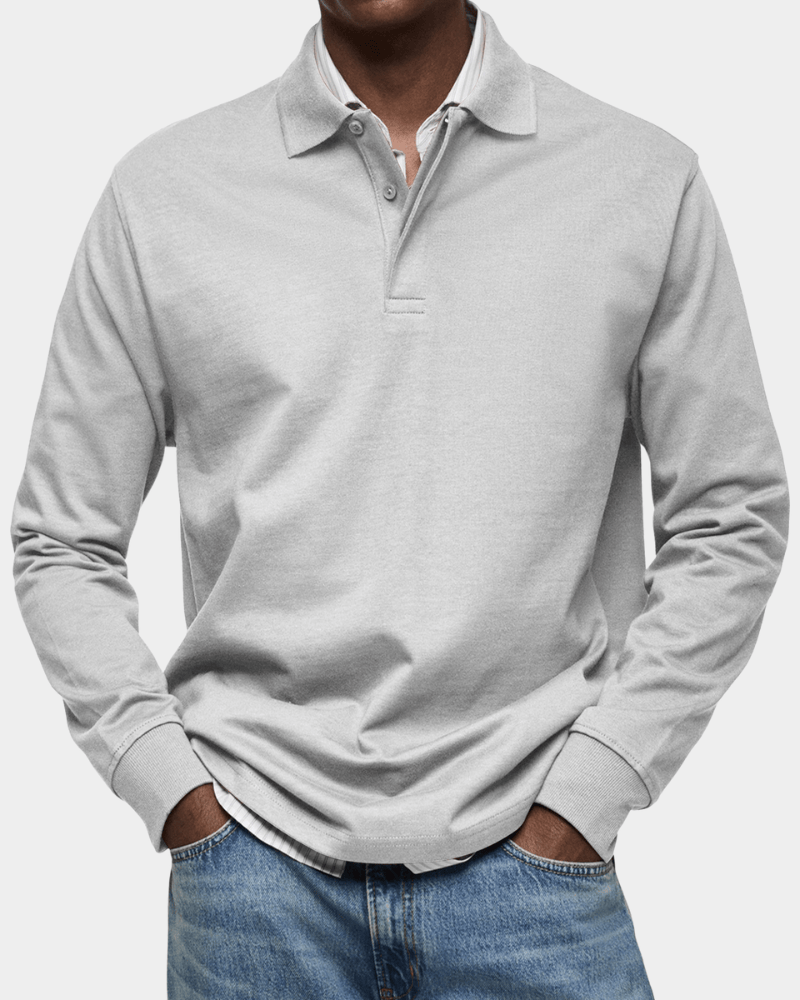 Van Delft Mode® | Comfortabele lente polo met lange mouw
