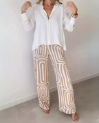 Diva Noir | Elegante conjunto de dos piezas con mangas largas para mujer