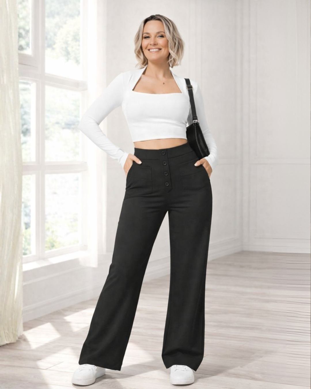 Aura | Pantalón Casual de Cintura Alta con Máxima Elasticidad para Mujer