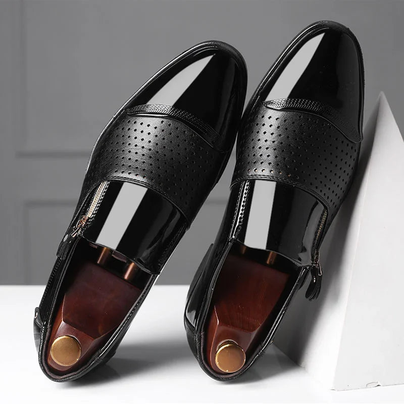 Durán | Mocasín con cremallera y doble textura