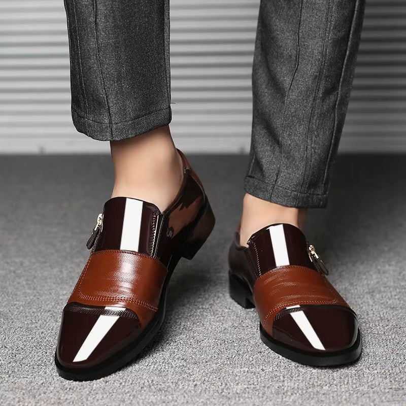Durán | Mocasín con cremallera y doble textura