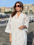 Vestido Luana de encaje blanco