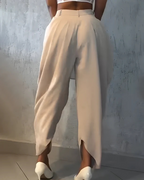 Escarlett | Pantalones informales de cintura alta y fruncido suelto para mujer