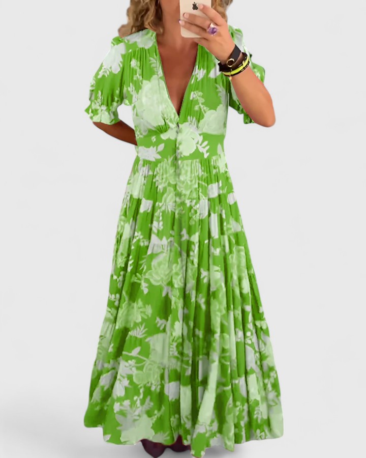 Minelda | Vestido floral con escote en V