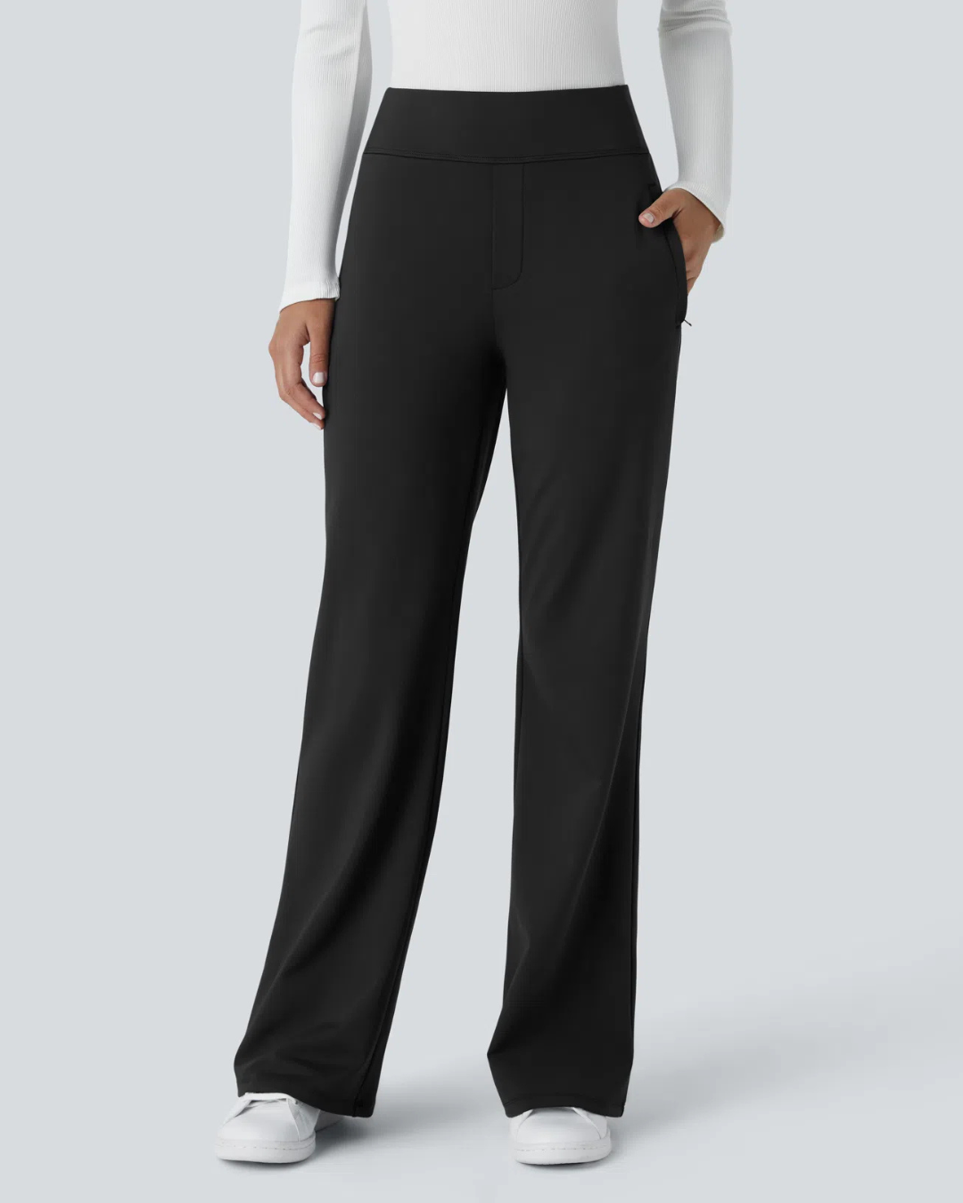 Opaline | Pantalon de Cintura Alta para Mujer con Bolsillos Laterales con Cremallera