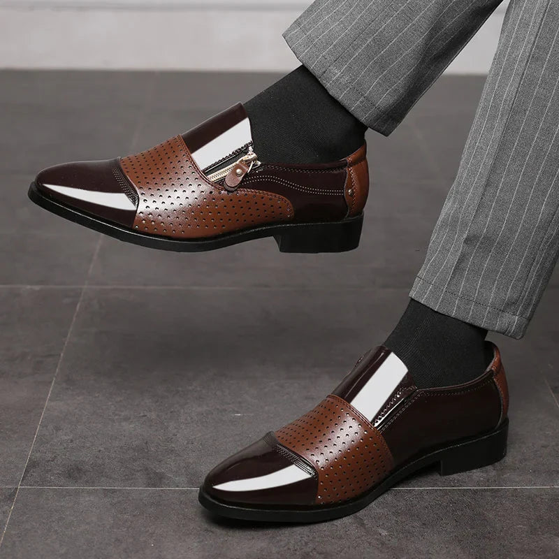 Durán | Mocasín con cremallera y doble textura