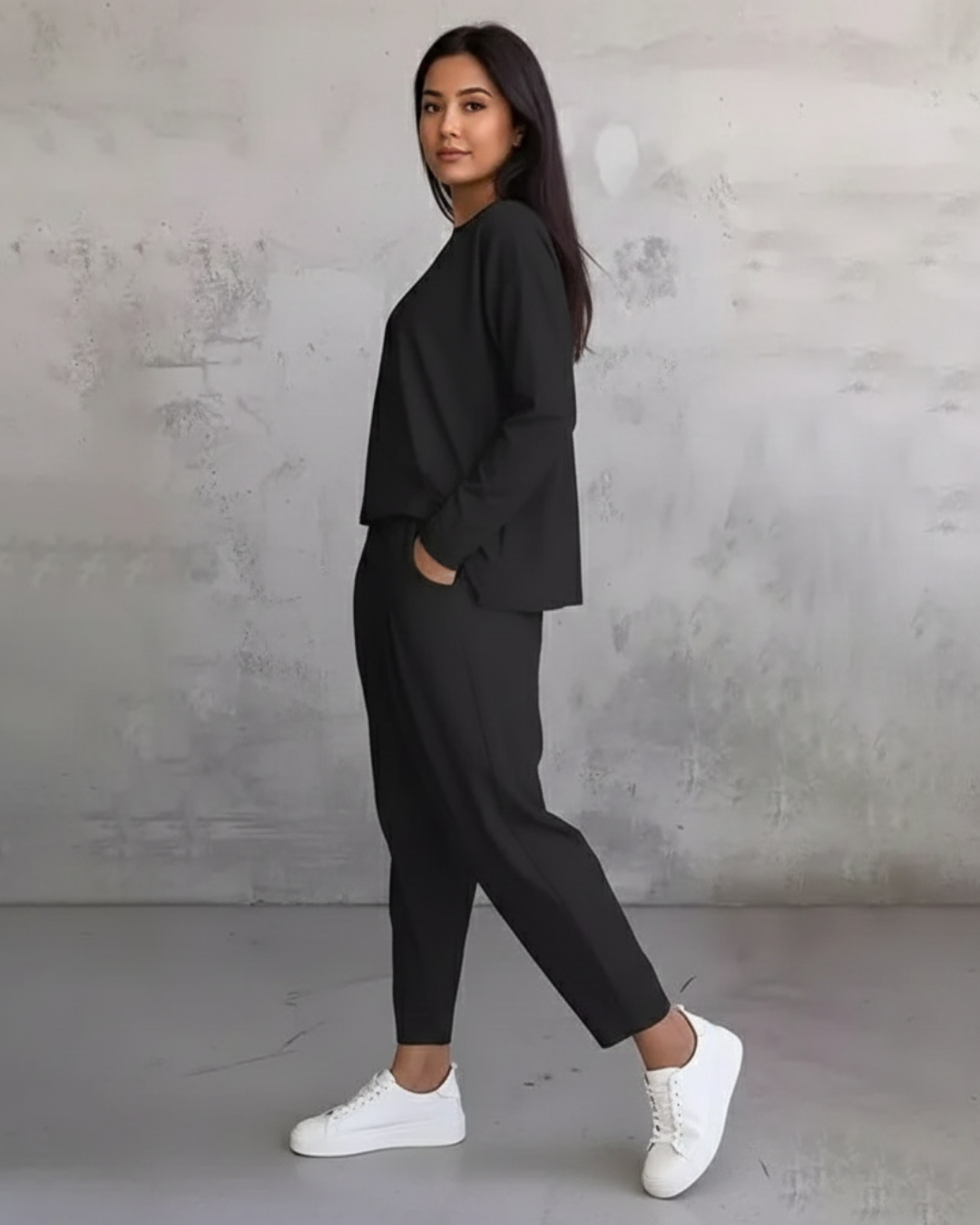 Set Ivy | Conjunto de camiseta de manga larga y pantalones informales para mujer