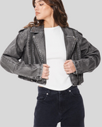 Alexandra | Chaqueta de Cuero Corta para Mujer