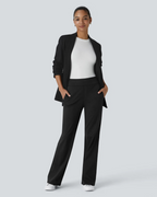 Opaline | Pantalon de Cintura Alta para Mujer con Bolsillos Laterales con Cremallera