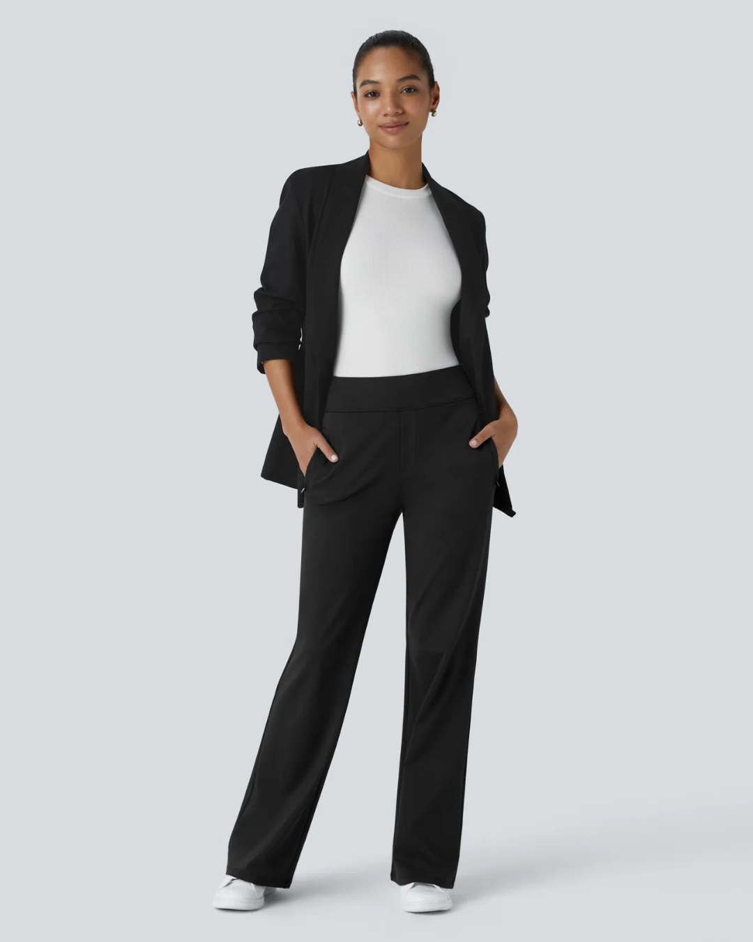 Opaline | Pantalon de Cintura Alta para Mujer con Bolsillos Laterales con Cremallera