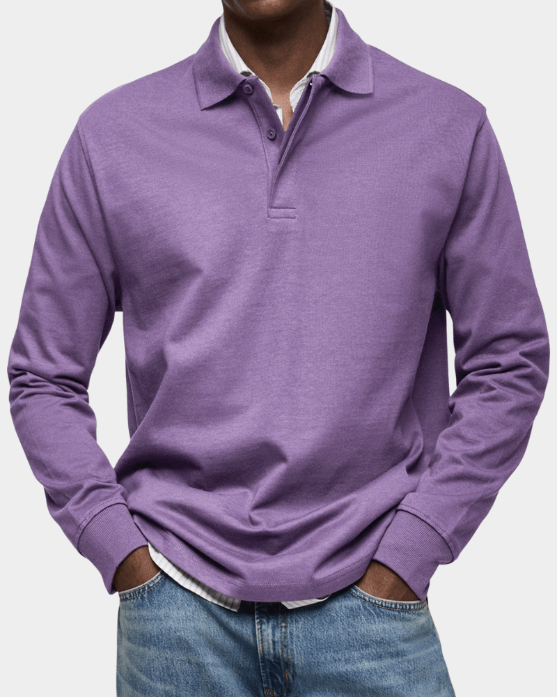 Van Delft Mode® | Comfortabele lente polo met lange mouw