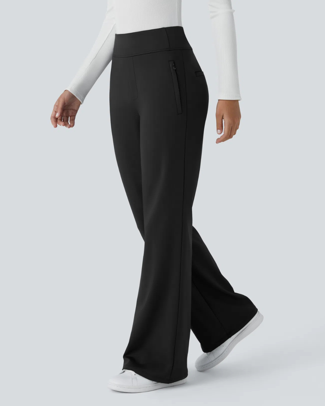 Opaline | Pantalon de Cintura Alta para Mujer con Bolsillos Laterales con Cremallera