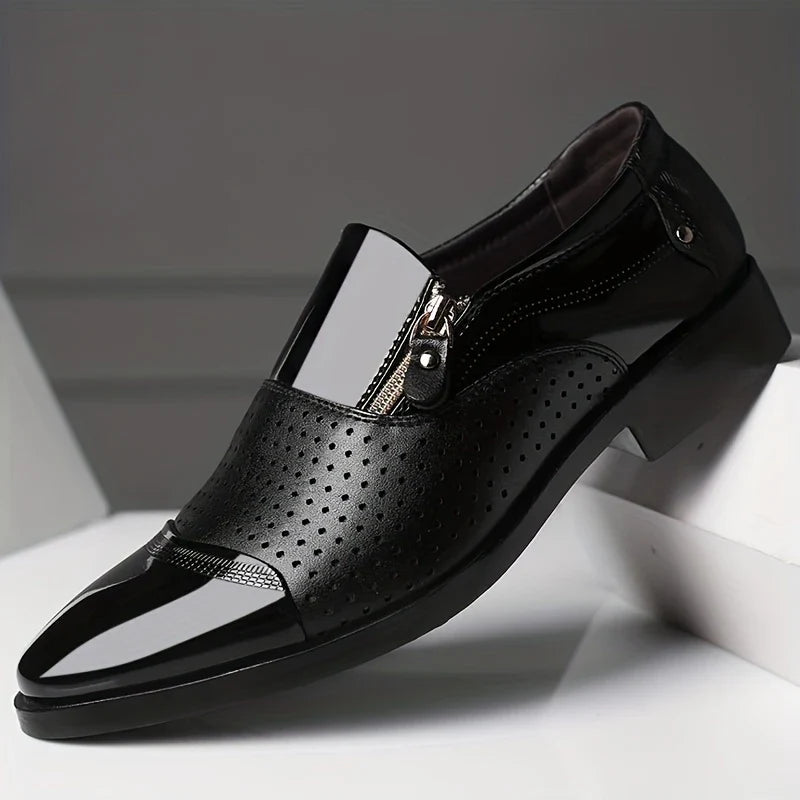 Durán | Mocasín con cremallera y doble textura