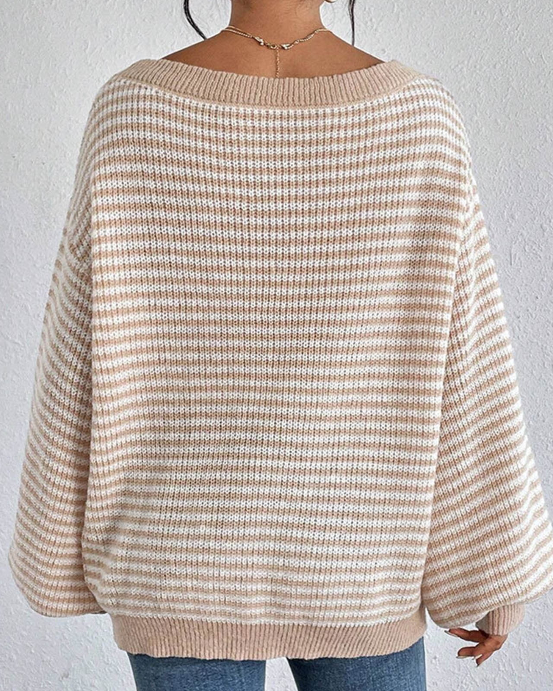 Chris | Suéter de Punto Oversize de Manga Larga con Hombros Descubiertos para Mujer