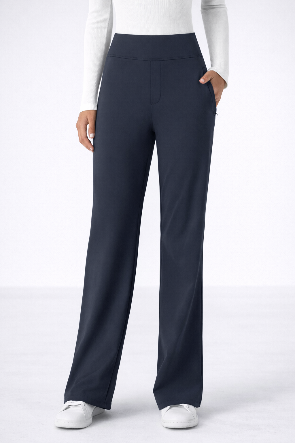 Opaline | Pantalon de Cintura Alta para Mujer con Bolsillos Laterales con Cremallera