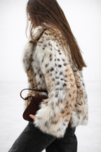 Séfora | Abrigo de piel con estampado de leopardo