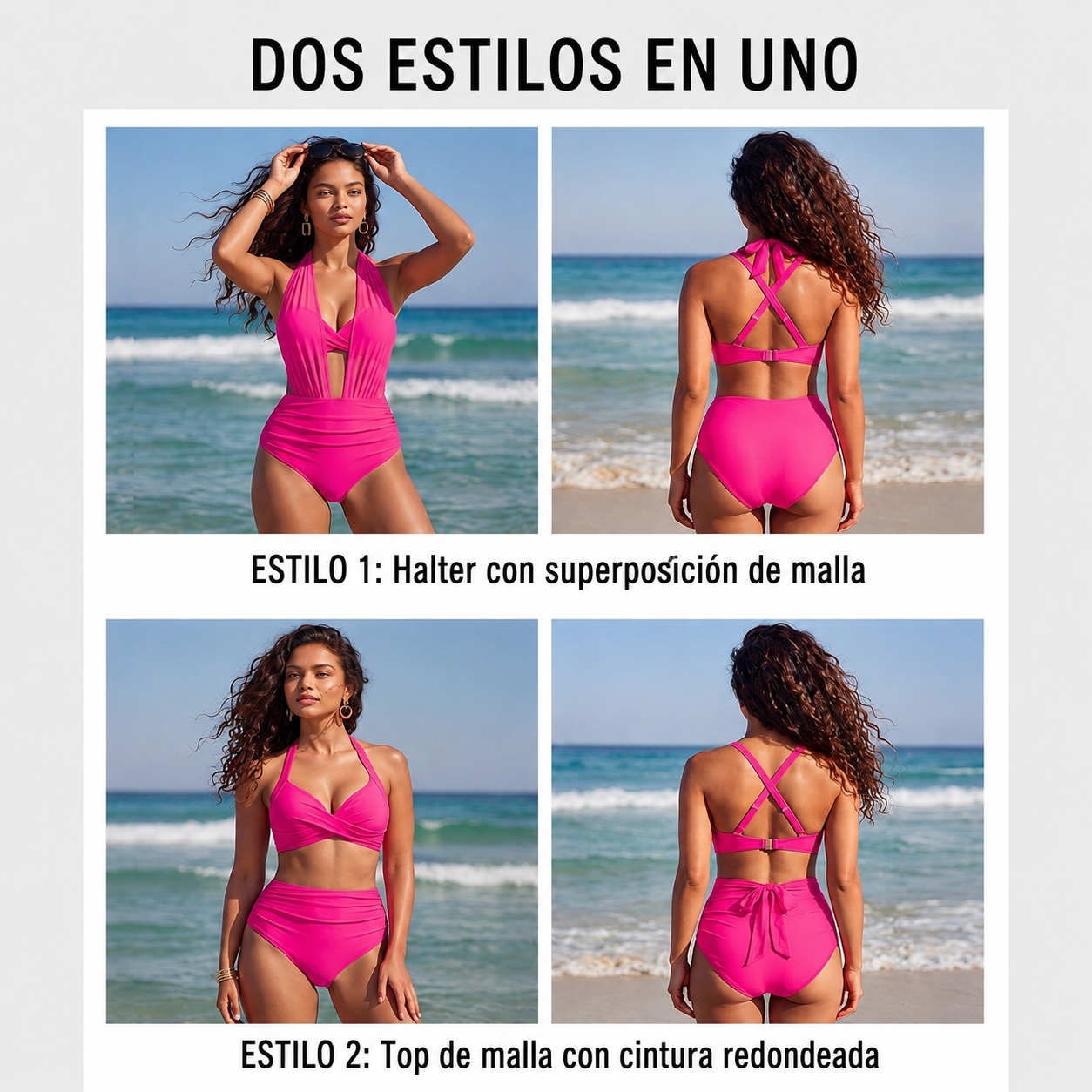 Sabine | Bikini 2 en 1 de corte alto con efecto moldeador