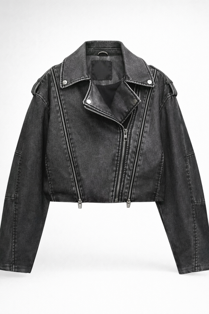Alexandra | Chaqueta de Cuero Corta para Mujer