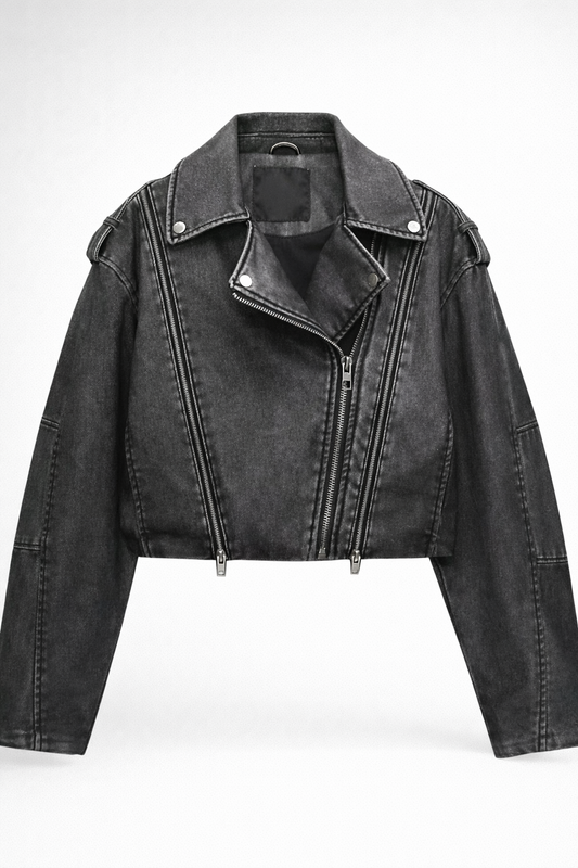 Alexandra | Chaqueta de Cuero Corta para Mujer
