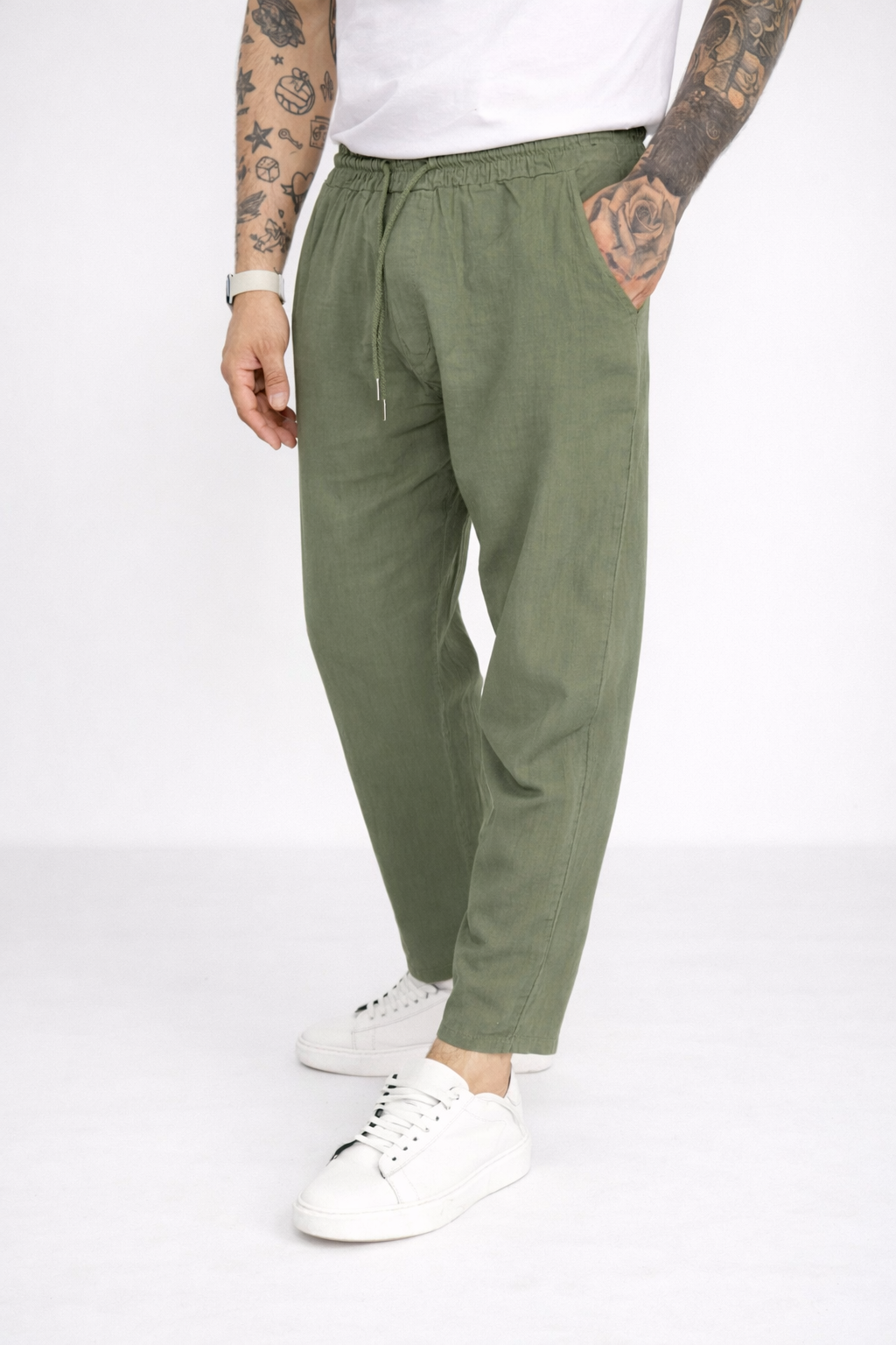 Anthony | Pantalón de Lino con Cintura Elástica Para Hombre