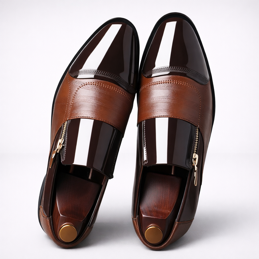 Durán | Mocasín con cremallera y doble textura