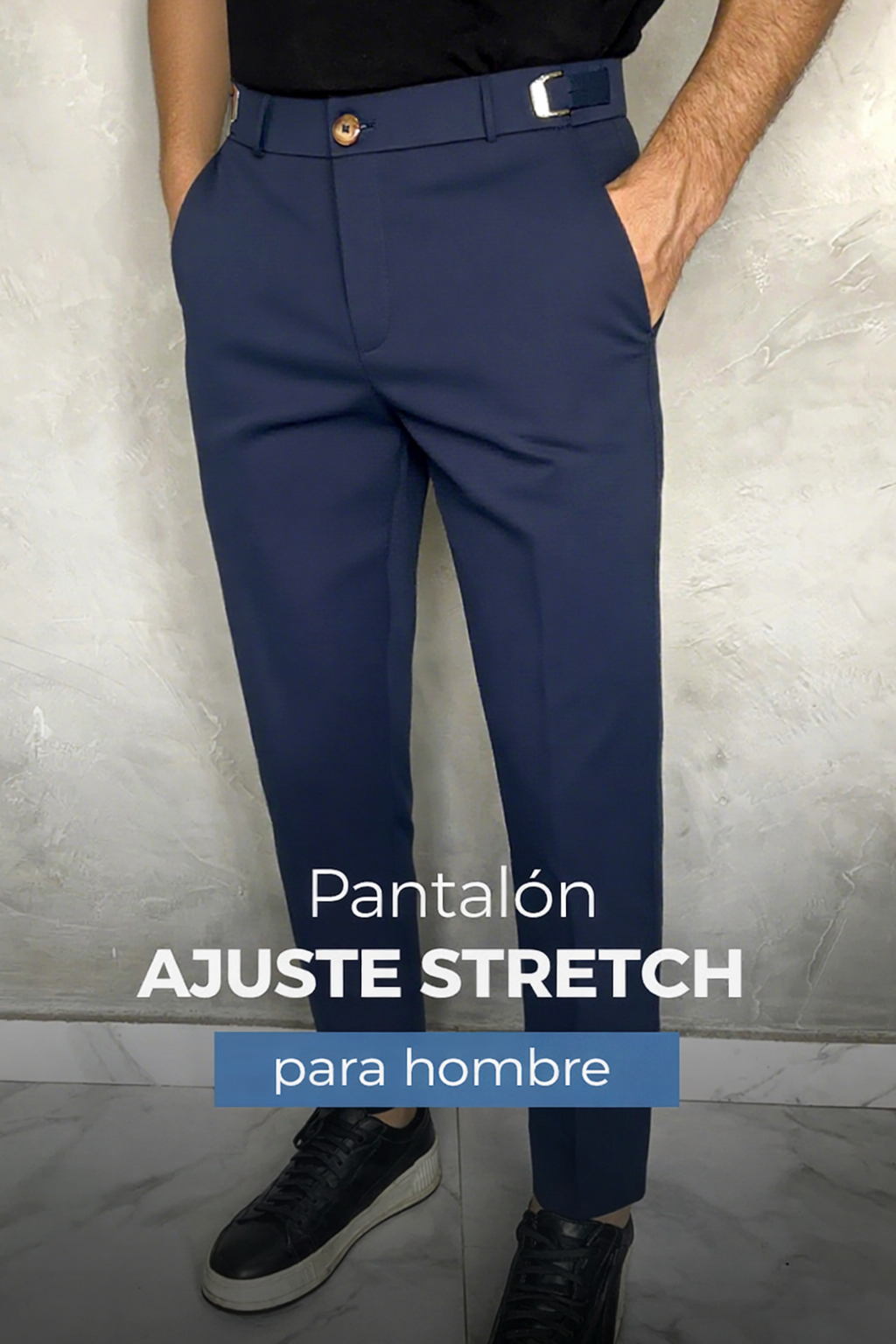 Roberto | Pantalones elegantes slim elásticos